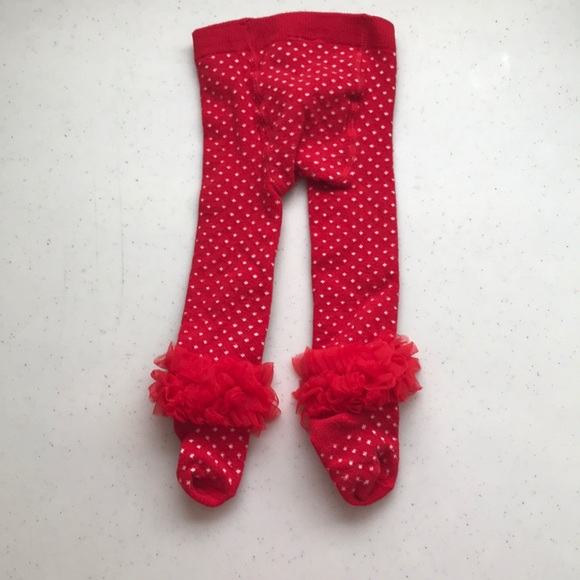 5/$25 LOVESPUN Tights with Dots and Frills - Picture 4 of 4